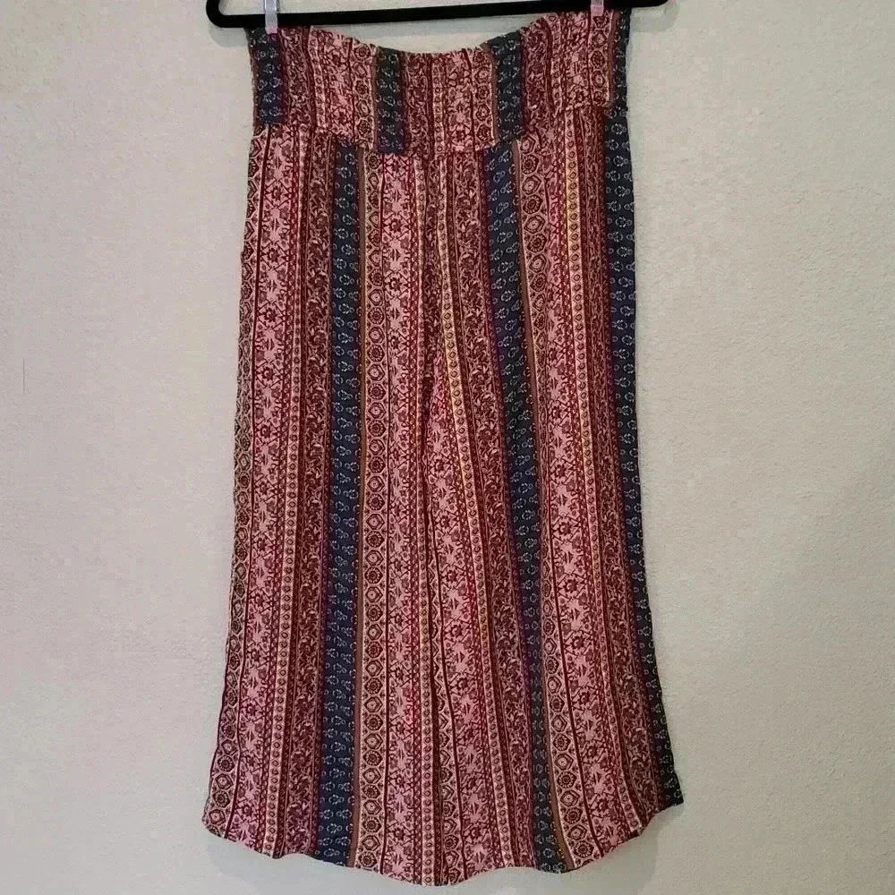 Three dots M Beachy Boho wide leg Comfy Elastic Waist Summer Pants - Picture 4 of 8